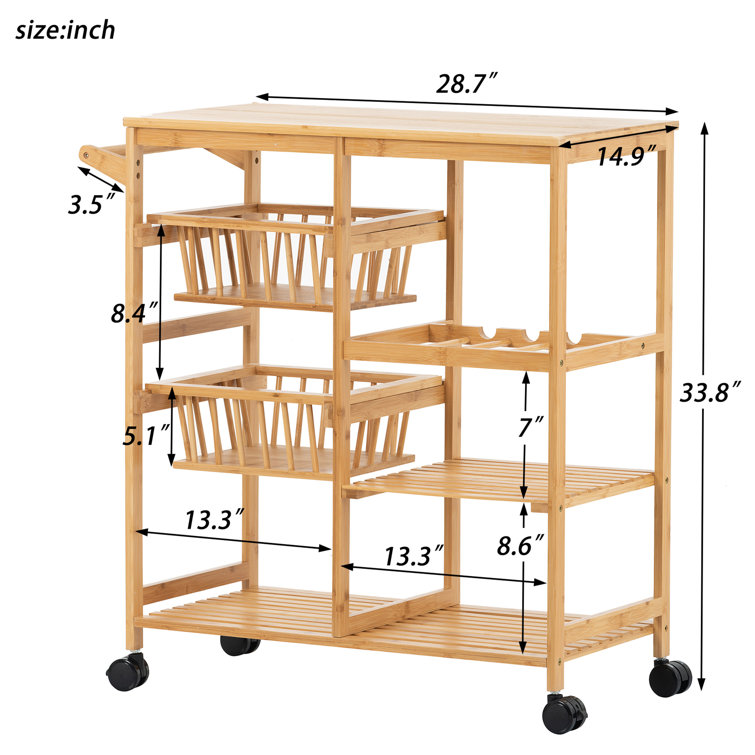 Rebrilliant Malikaih Solid Wood Bar Cart Wayfair Canada   Malikaih Solid Wood Bar Cart 